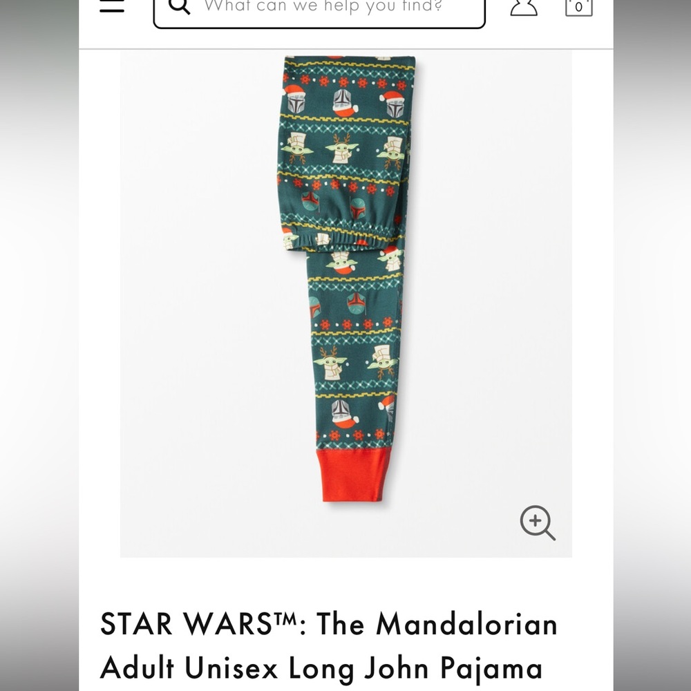 NWT Hanna Anderson Star Wars: The Mandalorian Adult Unisex Long John Pajama